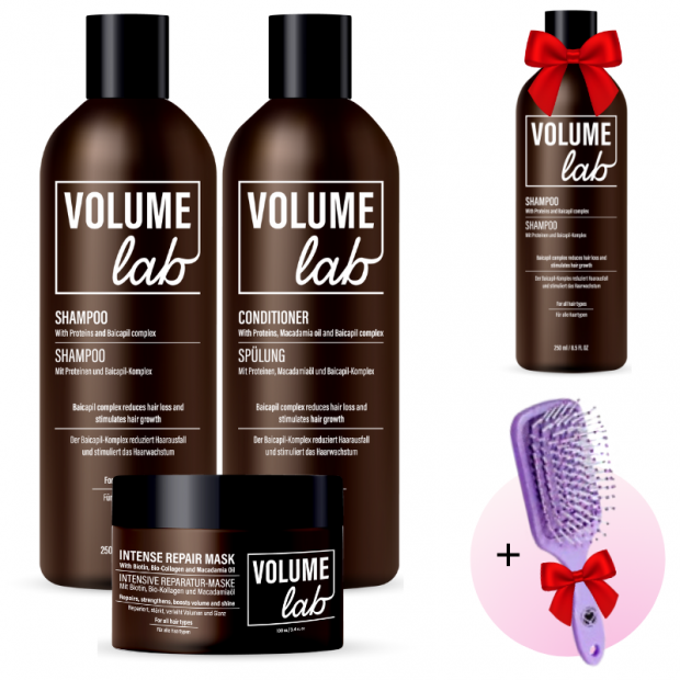 OFERTA SPECJALNA! System gładkich i zdrowych włosów VOLUME LAB + szampon i szczotka W PREZENCIE!