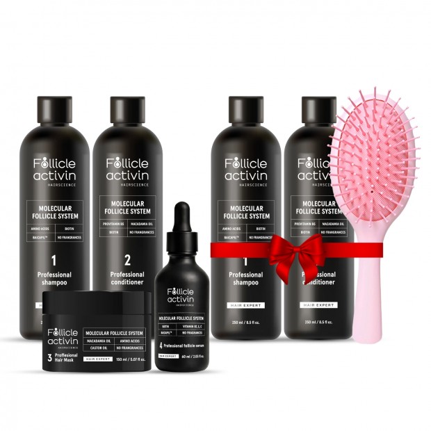 Zestaw FOLLICLE ACTIVIN do stymulacji wzrostu włosów i ich głębokiego odżywienia + prezent
